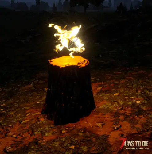 树桩着火的模型怎么弄？