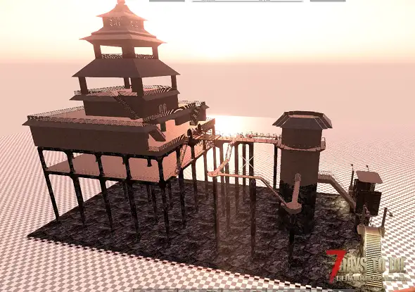 七日杀A20预制建筑（塔楼营地）