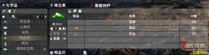 【A20】(05/07)[原创]——医师技能解锁止痛药和维生素制作[mod]