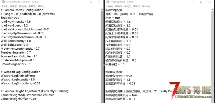 七日杀正式版2.1（b10）版修改体验的小mod可自己diy你喜欢的设置（其他版本支持与否 未测试）