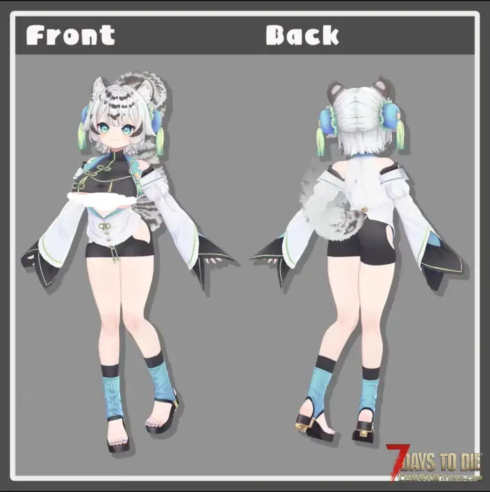 【人物模型】Vroid Mod V2.3主角模型，白虎小花（A21）