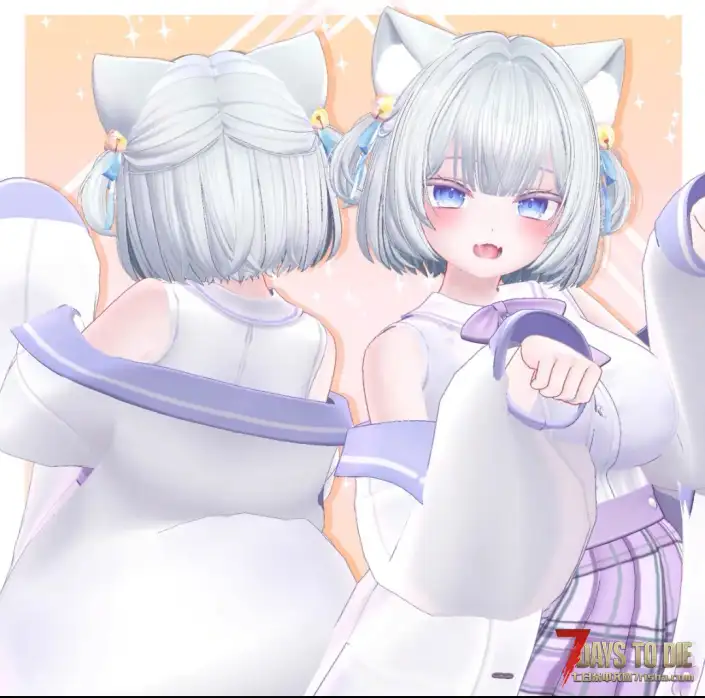 【人物模型】Vroid Mod V2.3主角模型，moe猫猫清凉版（A21）