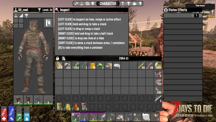 自用78格背包，简易界面UI