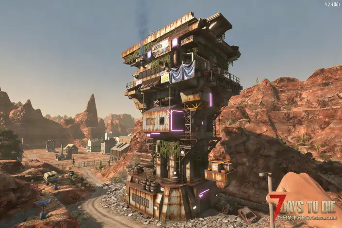 七日杀 废土风峡谷存档，小地基版本和带车库版本预制件。