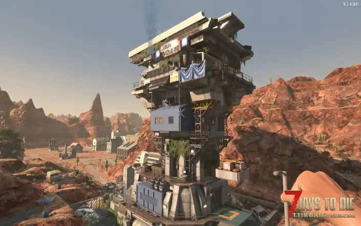 七日杀 废土风峡谷存档，小地基版本和带车库版本预制件。