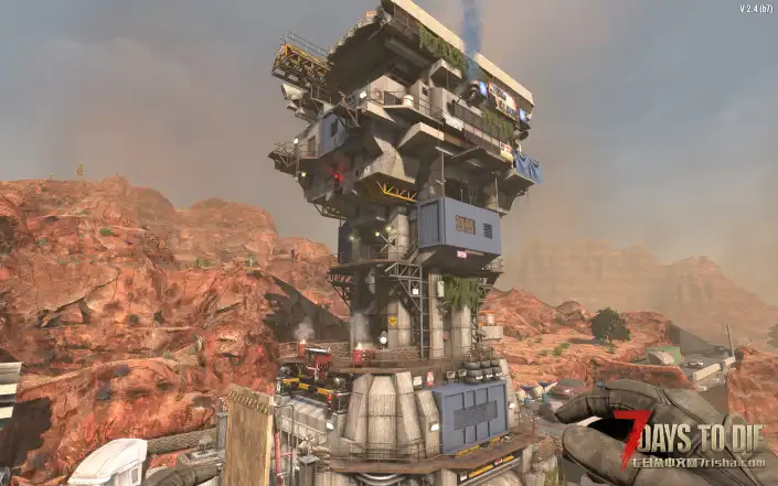 七日杀 废土风峡谷存档，小地基版本和带车库版本预制件。