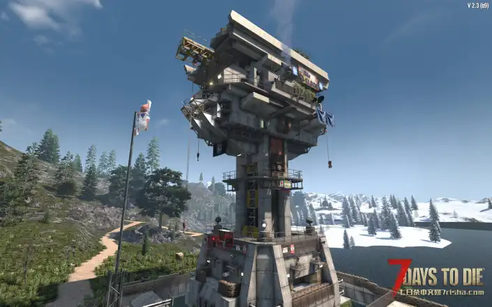 【七日杀】藏身处第三弹“毁坏的桥下之家”，1人生存小型避难所。