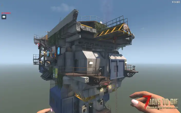 七日杀 废土风峡谷存档，小地基版本和带车库版本预制件。