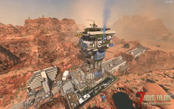 七日杀 废土风峡谷存档，小地基版本和带车库版本预制件。