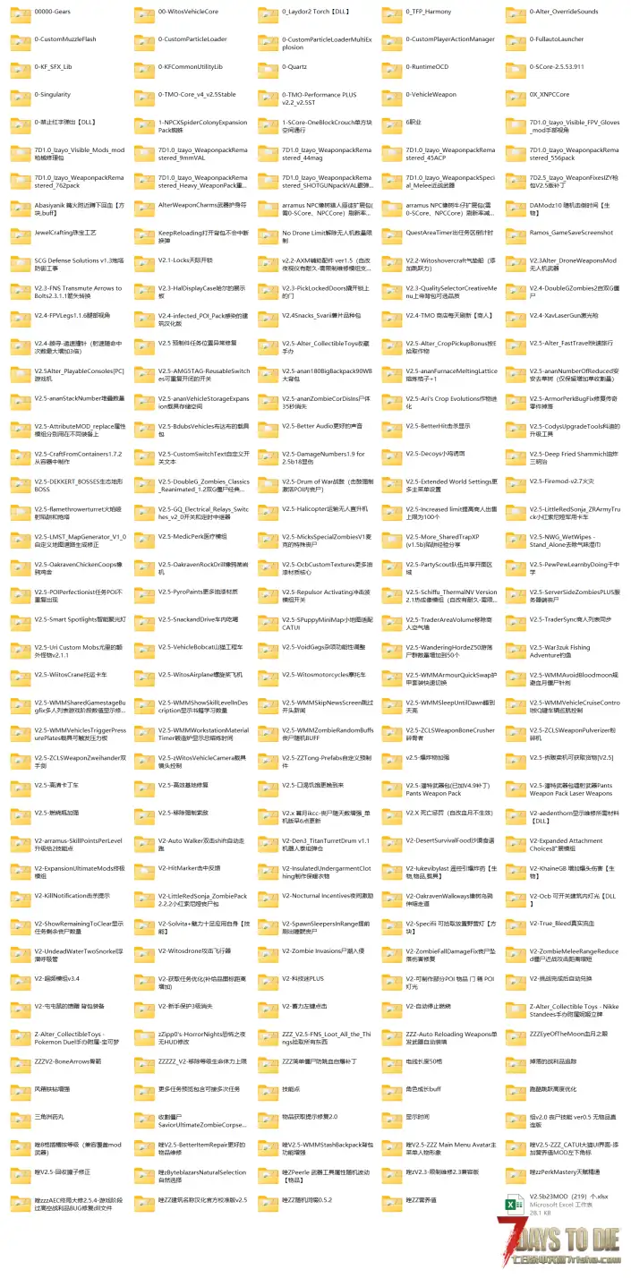V2.5b23自用整合包219个MOD最终版，含钓鱼，枪包、NPC、装备随机词条等，整包无红字报错！