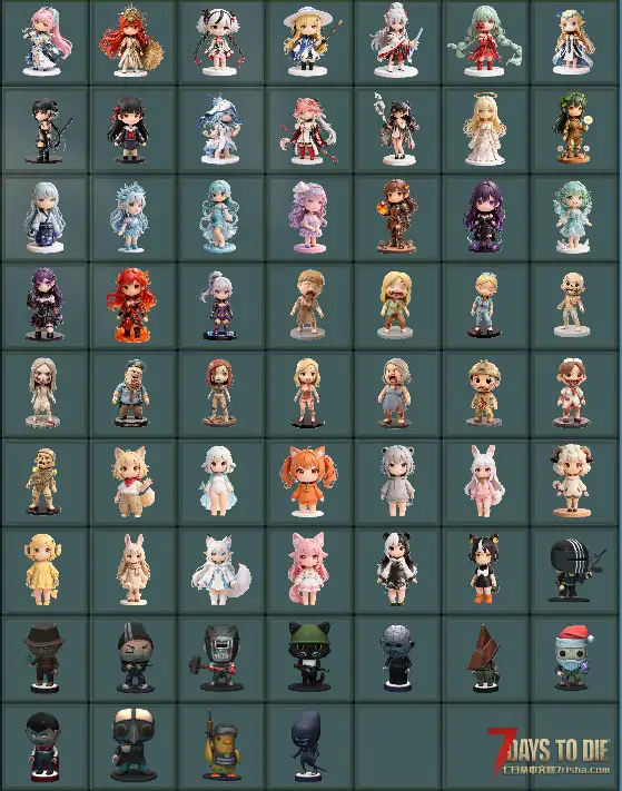 【装饰MOD】七日杀：Q版手办包合集（5月7日更新）（V2.5/非直连）