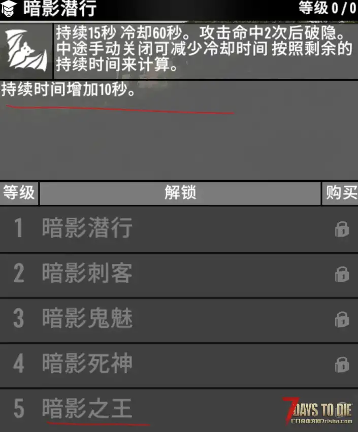 【技能/功能/Mod】暗影潜行