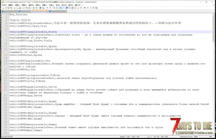 有大佬可以帮忙汉化一下这个载具mod吗？